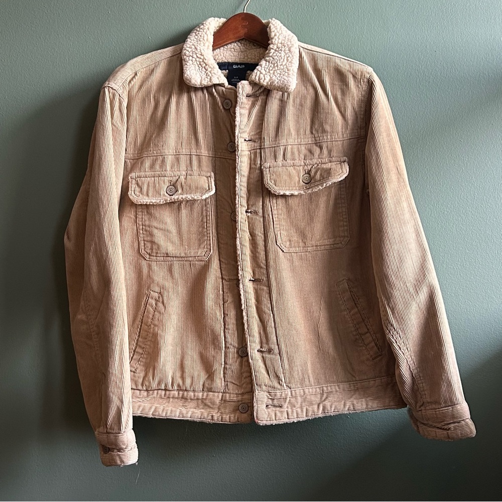 Gap | Men's Tan Sherpa-Lined Corduroy Jacket